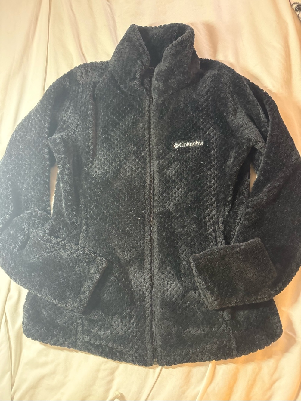 Columbia Black Plush Full-Zip Fleece Jacket